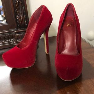 Velvet Red Heels